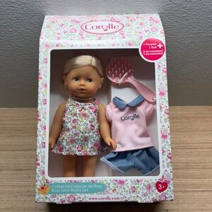 Rosy 💕Mini World Corolle Doll Set - Blonde Hair, Floral Dress🎄